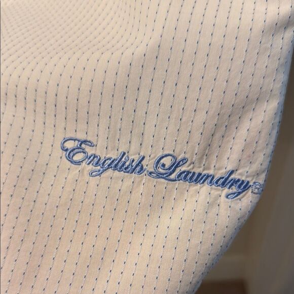 English Laundry Men's Blue and White Dress Shirt size 15 1/2 32/33 - Picture 5 of 11